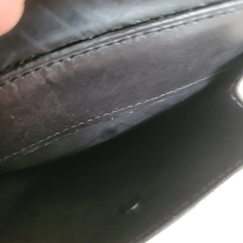 Dunhill Designer Mens Wallet Black Bifold Leather Folding Medium Logo Vintage‎
